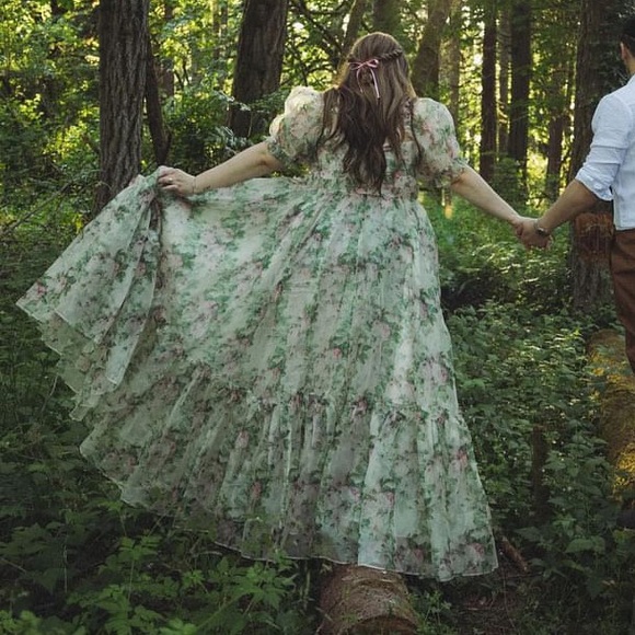 Selkie - The Garden Roses Silk Gauze Ritz Dress - Picture 2 of 3